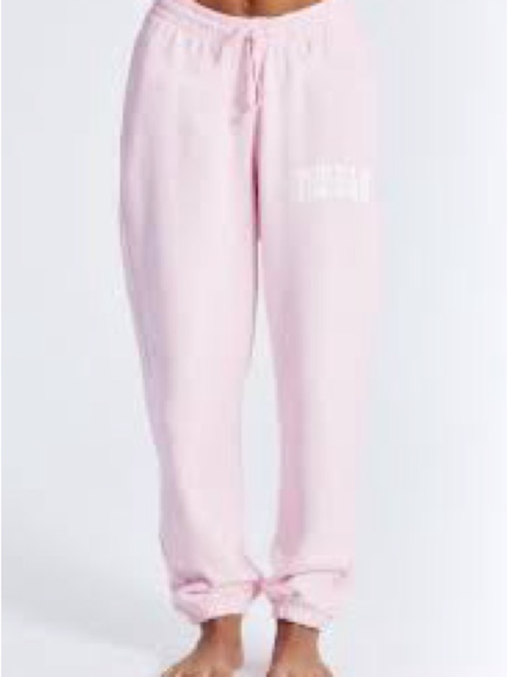 The Bar Pastel Pink Drawstring Joggers